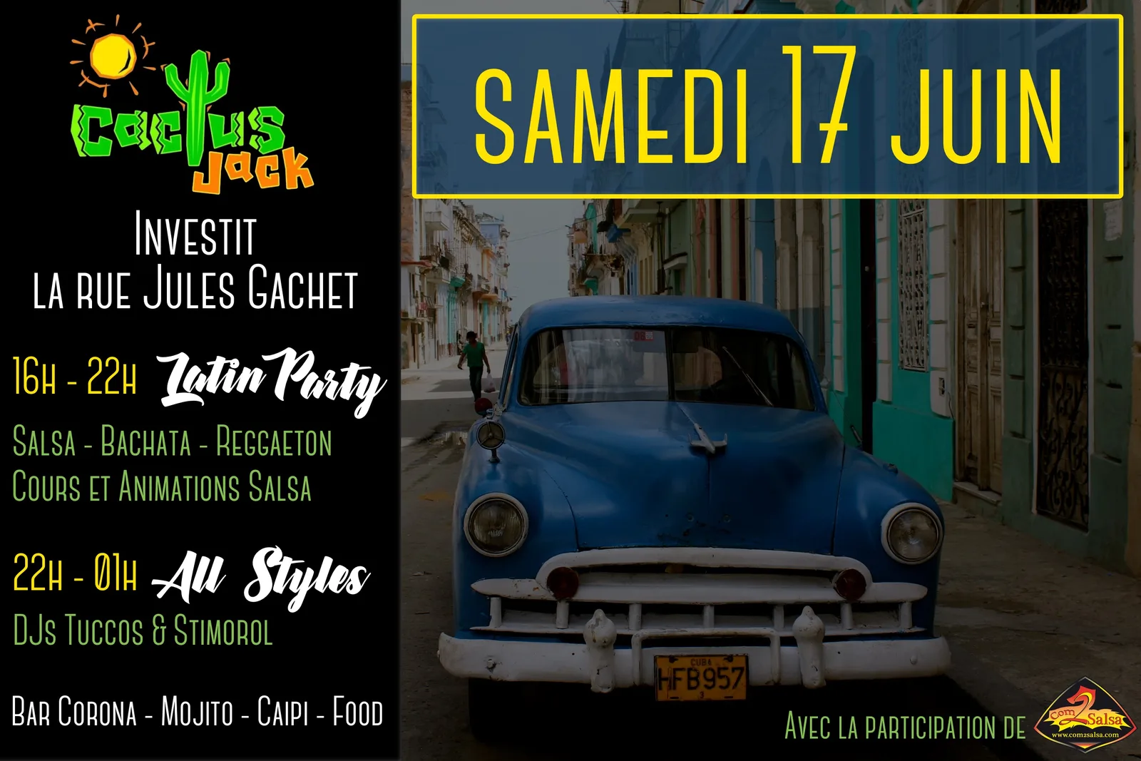Cactus Jack Latin Party flyer for 17 June 2017 in Nyon