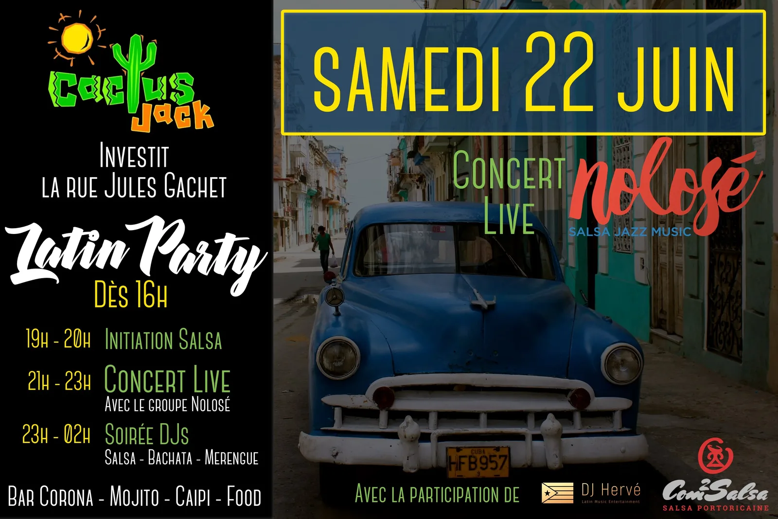 Cactus Jack Latin Party flyer for 22 June 2019 in Nyon