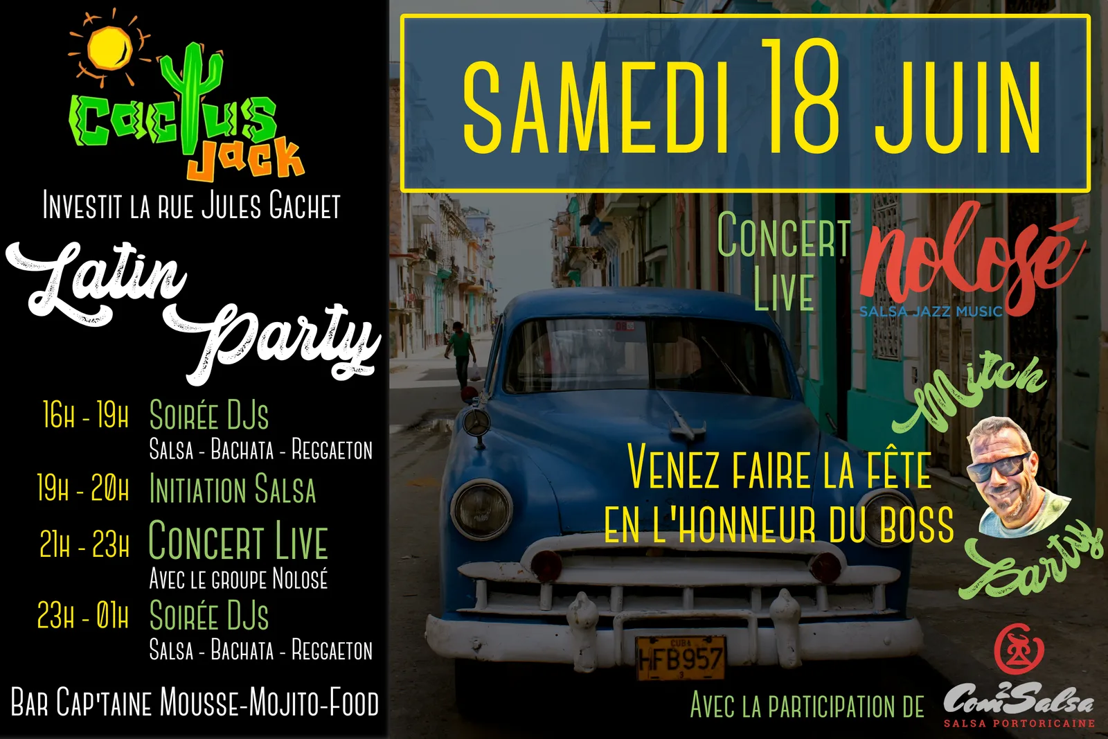 Cactus Jack Latin Party flyer for 18 June 2022 in Nyon